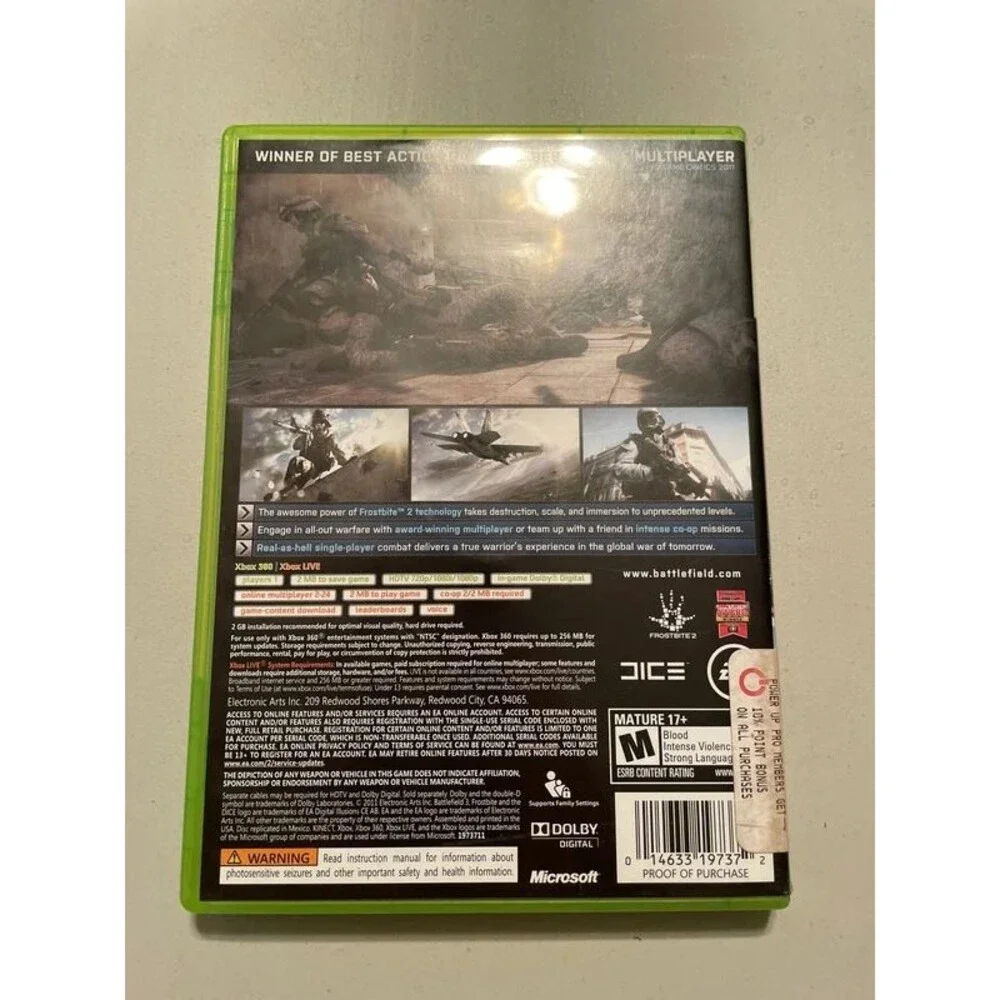 Xbox xbox360 battlefield